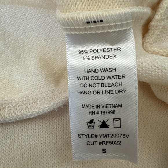 New You & Me‎ Top Women's Size Small Beige Knit Pullover Long Sleeves Pockets - Picture 8 of 9